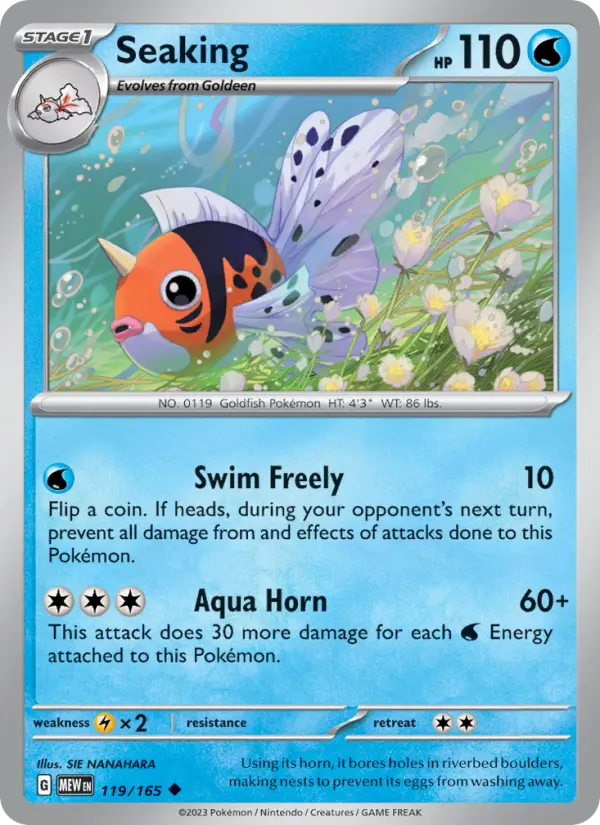 Seaking 119 Scarlet & Violet 151 Pokemon Card