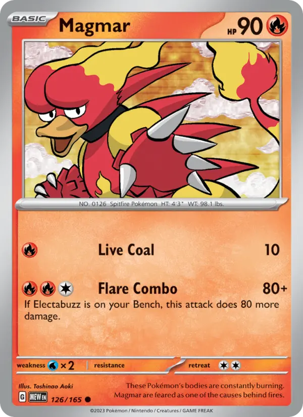 Magmar 126 Scarlet & Violet 151 Pokemon Card