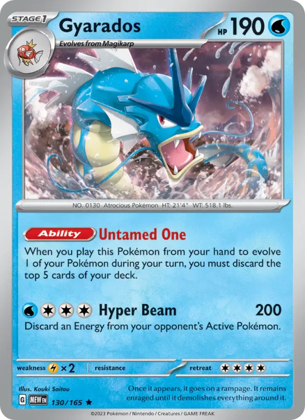 Gyarados 130 Scarlet & Violet 151 Pokemon Card