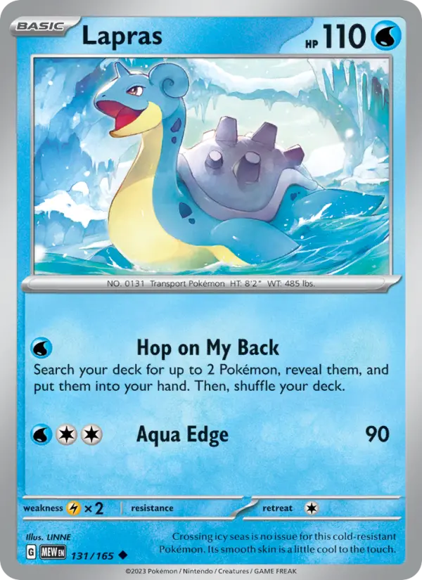 Lapras 131 Scarlet & Violet 151 Pokemon Card