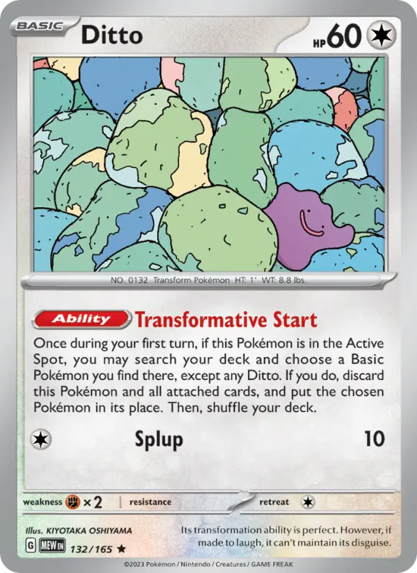 Ditto 132 Scarlet & Violet 151 Pokemon Card