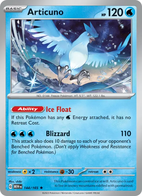 Articuno 144 Scarlet & Violet 151 Pokemon Card