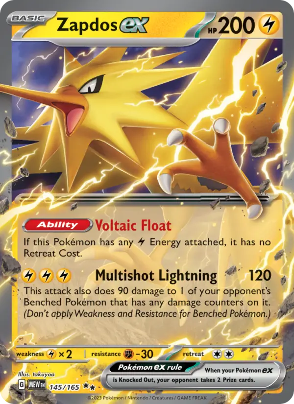 Zapdos ex 145 Scarlet & Violet 151 Pokemon Card