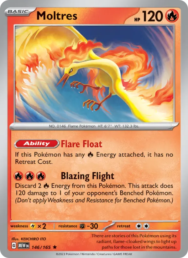 Moltres 146 Scarlet & Violet 151 Pokemon Card