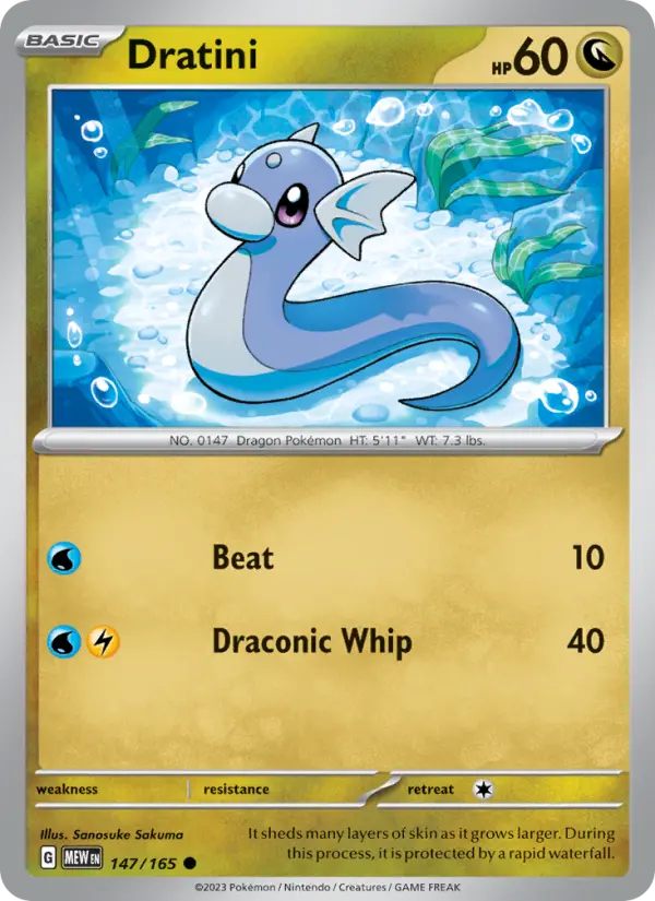 Dratini 147 Scarlet & Violet 151 Pokemon Card