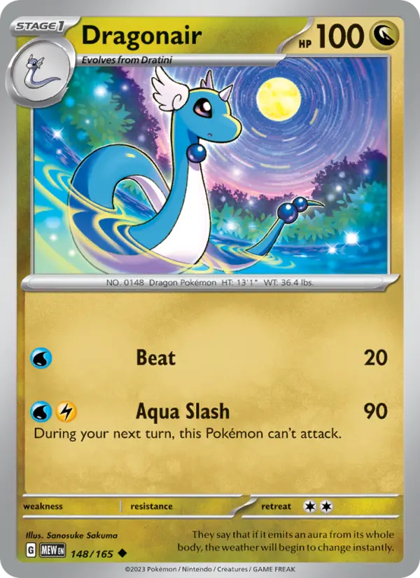 Dragonair 148 Scarlet & Violet 151 Pokemon Card