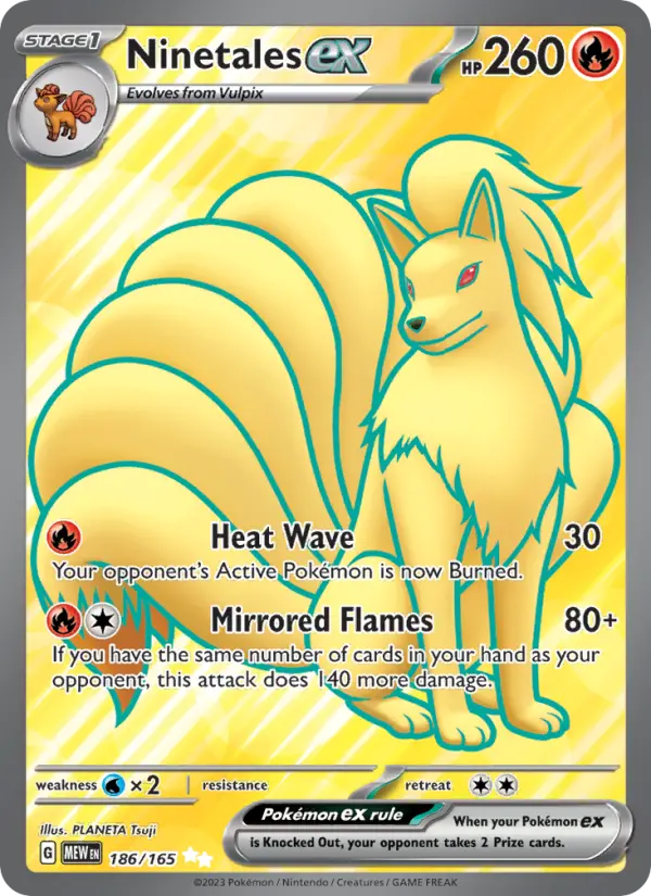 Ninetales ex 186 Scarlet & Violet 151 Pokemon Card