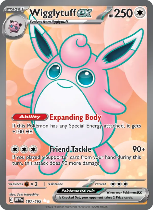 Wigglytuff ex 187 Scarlet & Violet 151 Pokemon Card