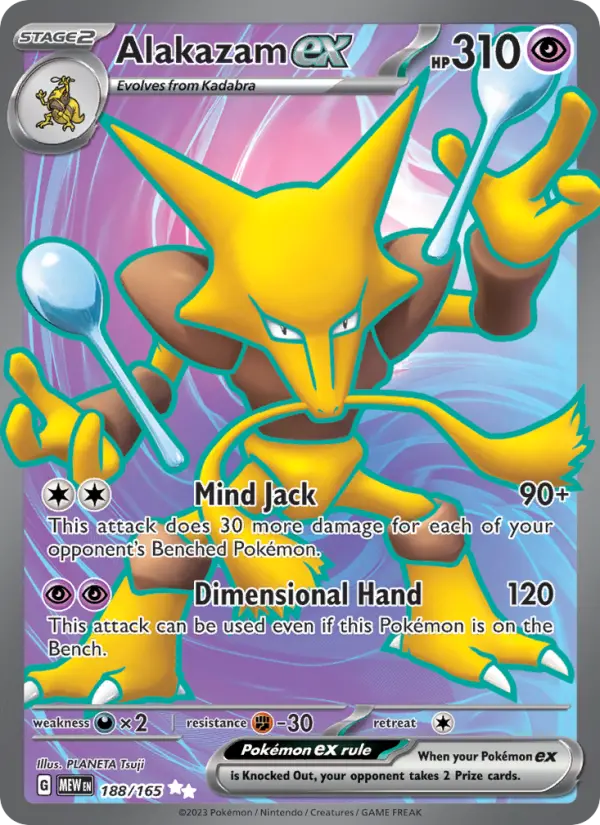 Alakazam ex 188 Scarlet & Violet 151 Pokemon Card