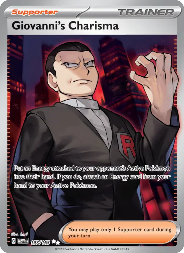 Giovanni's Charisma 197 Scarlet & Violet 151 Pokemon Card