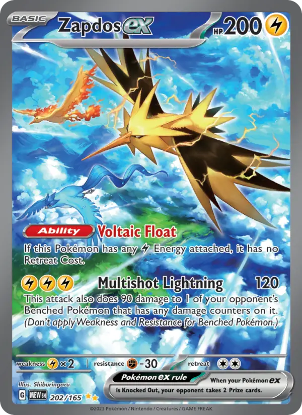 Zapdos ex 202 Scarlet & Violet 151 Pokemon Card