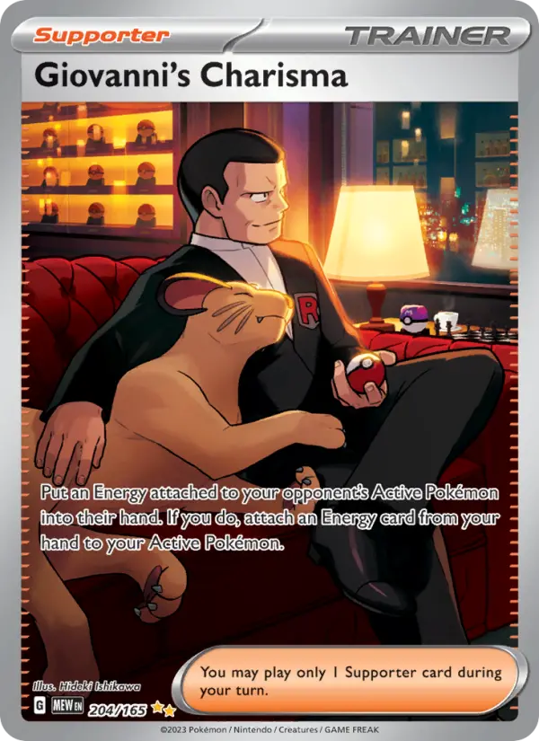 Giovanni's Charisma 204 Scarlet & Violet 151 Pokemon Card