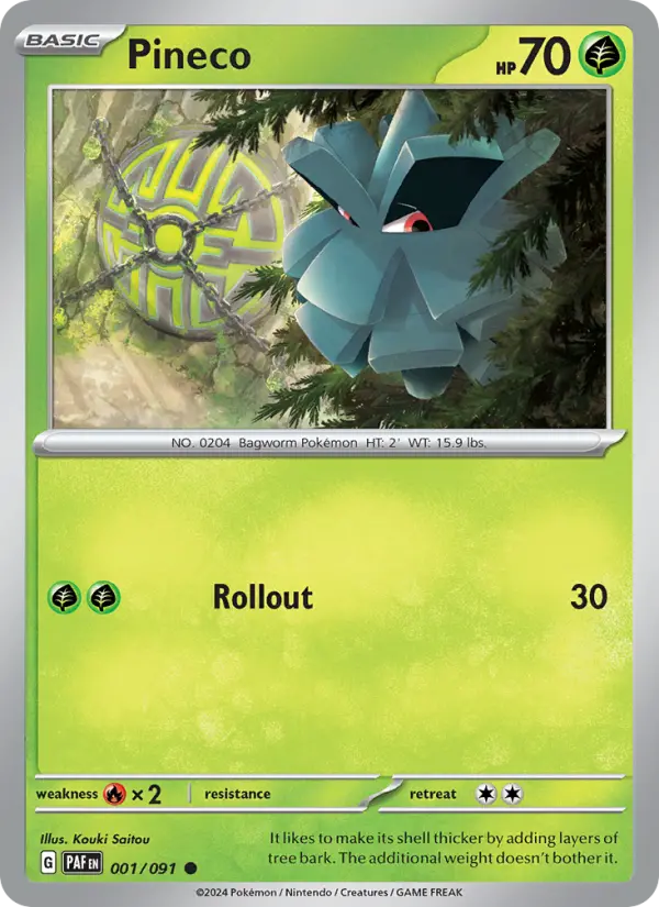 Pineco 001 Paldean Fates (SV4.5) Pokemon Card