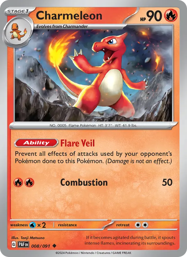 Charmeleon 008 Paldean Fates (SV4.5) Pokemon Card