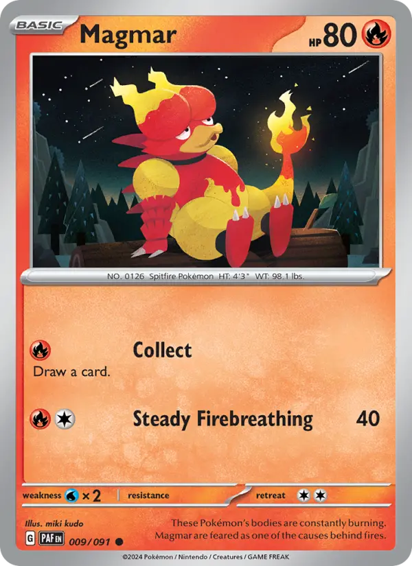 Magmar 009 Paldean Fates (SV4.5) Pokemon Card
