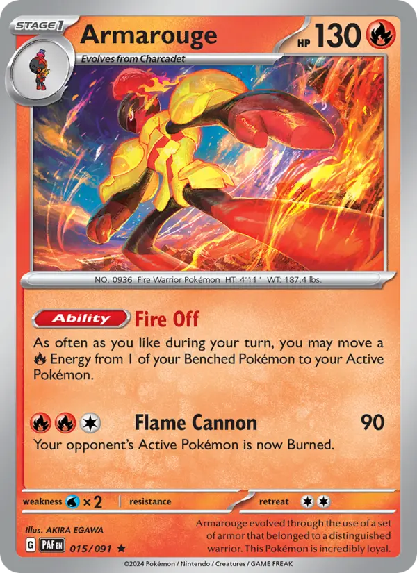 Armarouge 015 Paldean Fates (SV4.5) Pokemon Card