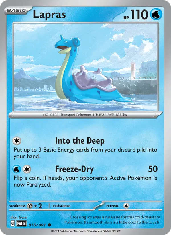 Lapras 016 Paldean Fates (SV4.5) Pokemon Card