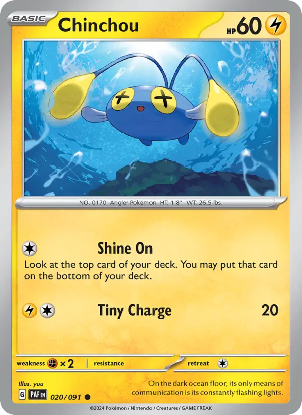 Chinchou 020 Paldean Fates (SV4.5) Pokemon Card