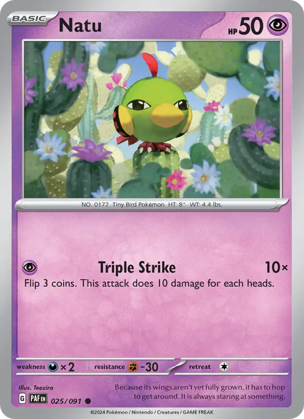 Natu 025 Paldean Fates (SV4.5) Pokemon Card