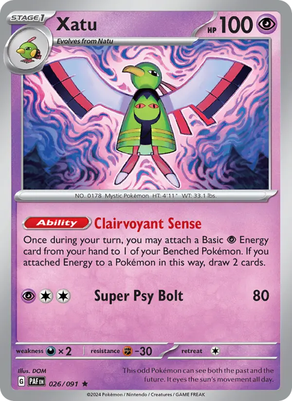 Xatu 026 Paldean Fates (SV4.5) Pokemon Card