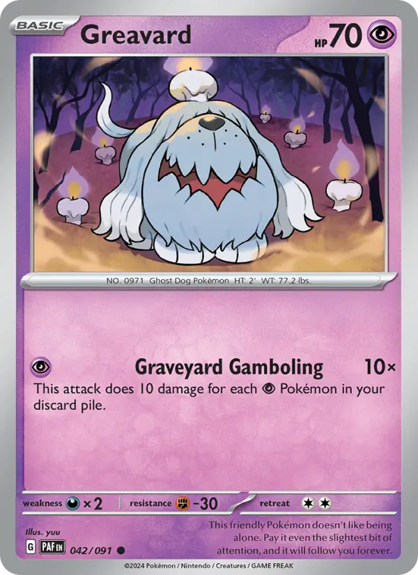 Greavard 042 Paldean Fates (SV4.5) Pokemon Card