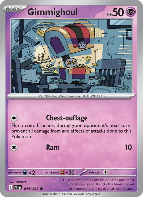 Gimmighoul 044 Paldean Fates (SV4.5) Pokemon Card