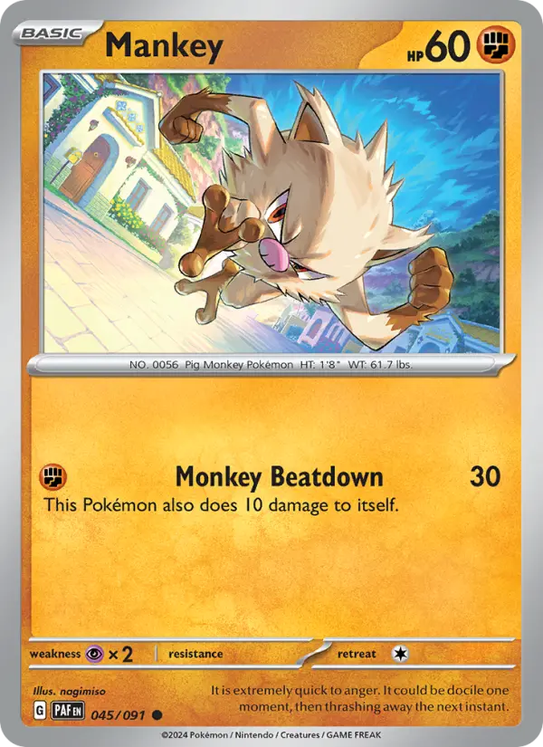 Mankey 045 Paldean Fates (SV4.5) Pokemon Card