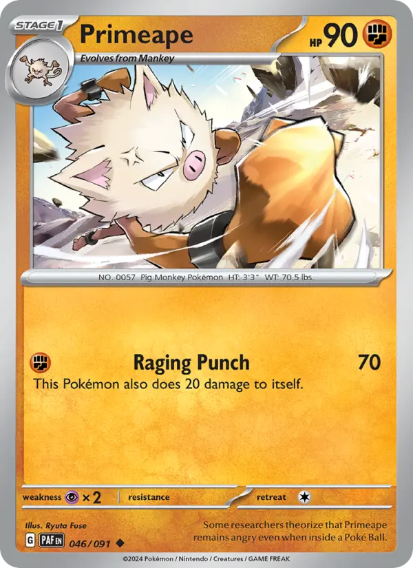 Primeape 046 Paldean Fates (SV4.5) Pokemon Card