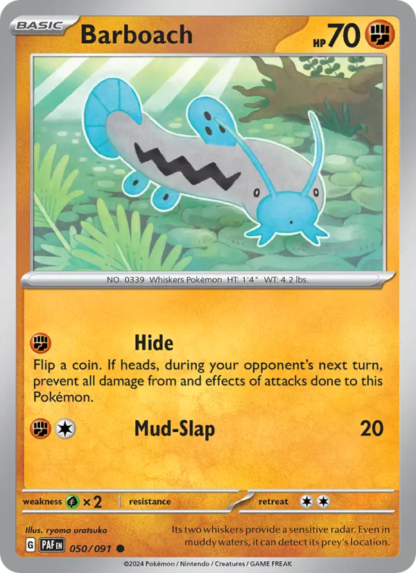 Barboach 050 Paldean Fates (SV4.5) Pokemon Card