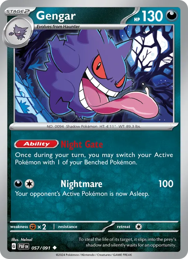 Gengar 057 Paldean Fates (SV4.5) Pokemon Card