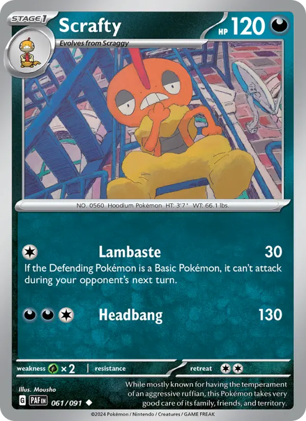 Scrafty 061 Paldean Fates (SV4.5) Pokemon Card