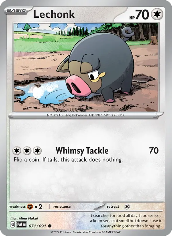 Lechonk 071 Paldean Fates (SV4.5) Pokemon Card