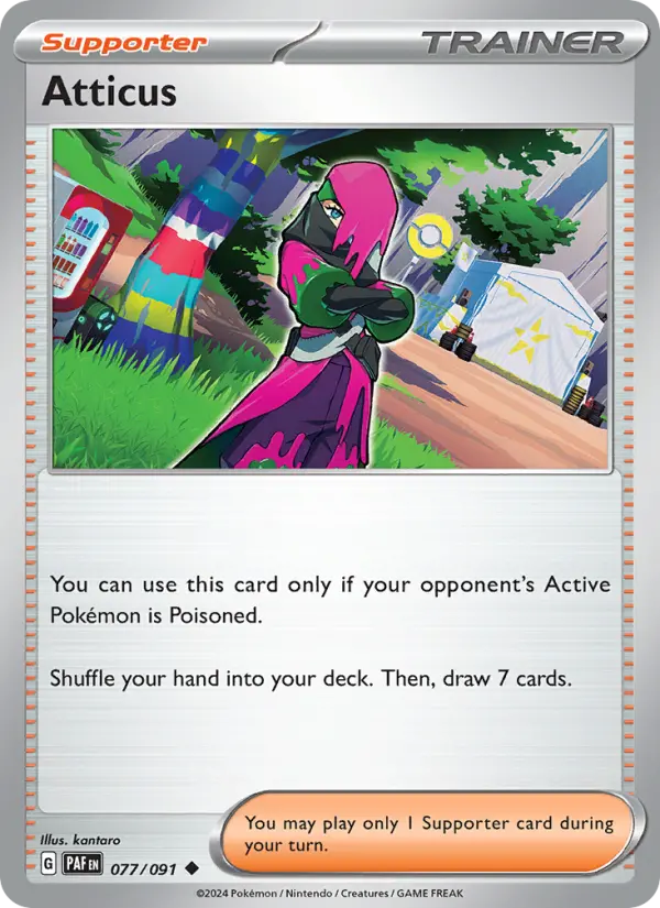 Atticus 077 Paldean Fates (SV4.5) Pokemon Card