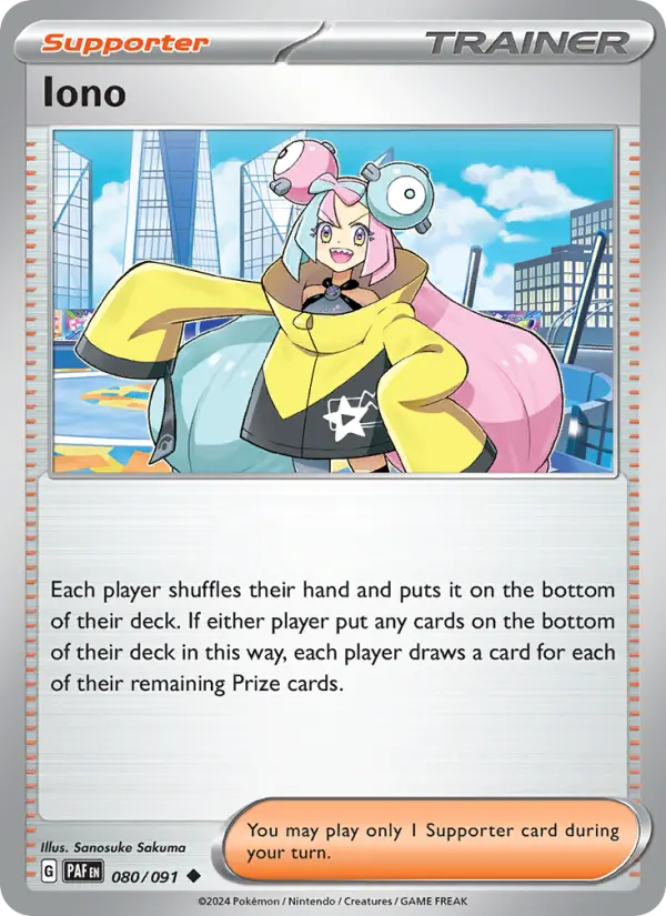 Iono 080 Paldean Fates (SV4.5) Pokemon Card