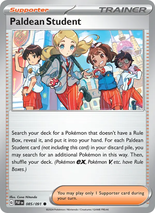 Paldean Student 085 Paldean Fates (SV4.5) Pokemon Card