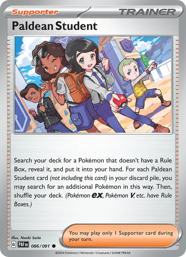 Paldean Student 086 Paldean Fates (SV4.5) Pokemon Card
