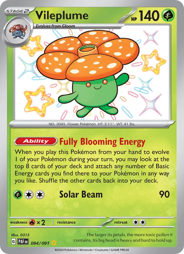 Vileplume 094 Paldean Fates (SV4.5) Pokemon Card