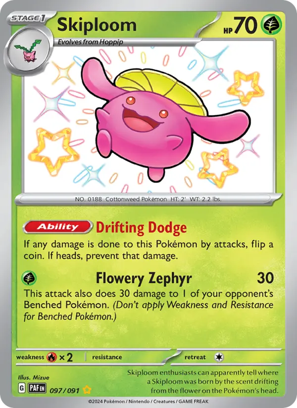 Skiploom 097 Paldean Fates (SV4.5) Pokemon Card