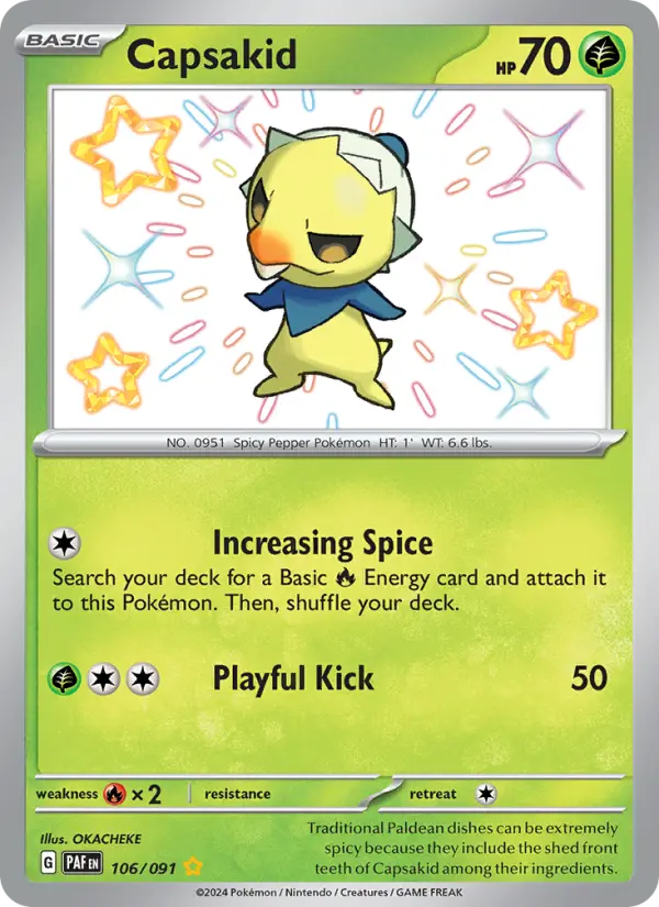 Capsakid 106 Paldean Fates (SV4.5) Pokemon Card