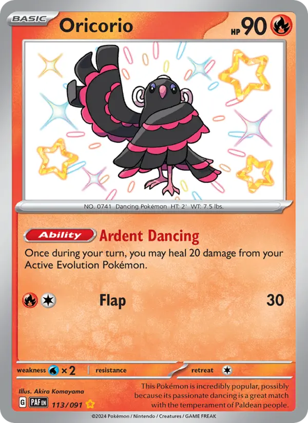 Oricorio 113 Paldean Fates (SV4.5) Pokemon Card