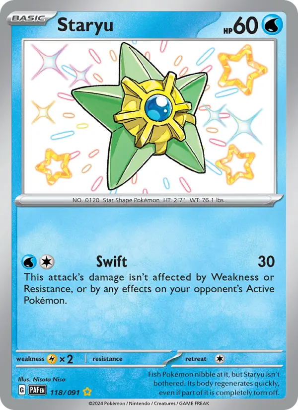 Staryu 118 Paldean Fates (SV4.5) Pokemon Card