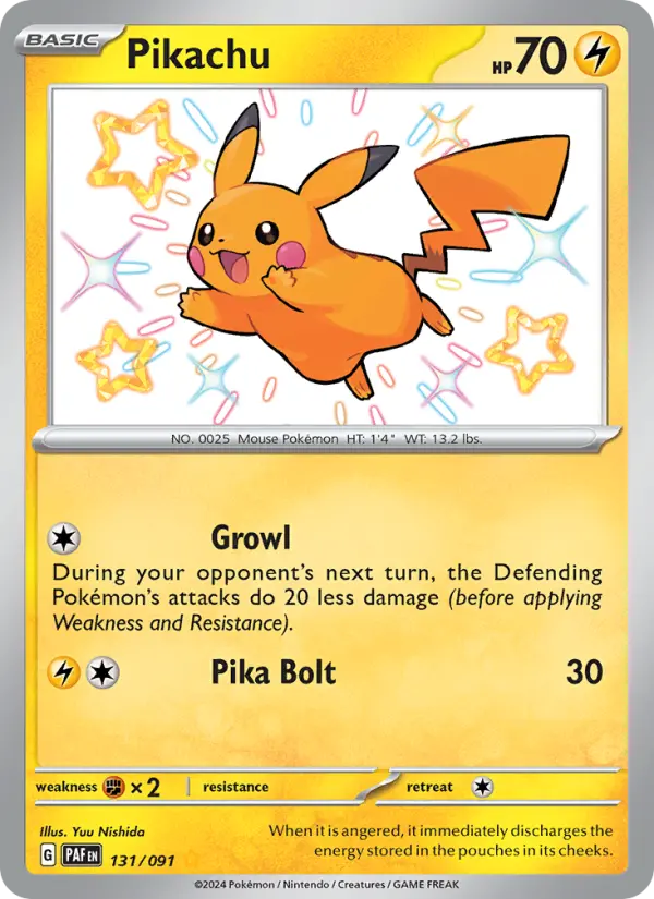Pikachu 131 Paldean Fates (SV4.5) Pokemon Card