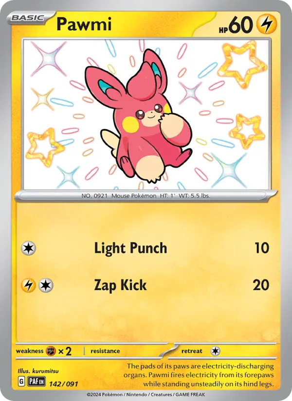 Pawmi 142 Paldean Fates (SV4.5) Pokemon Card