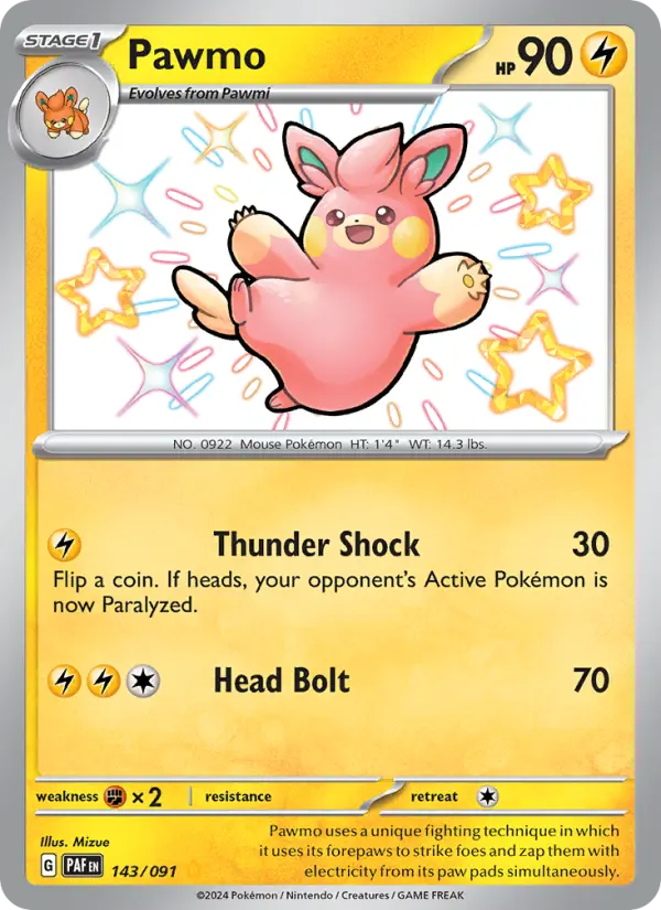 Pawmo 143 Paldean Fates (SV4.5) Pokemon Card