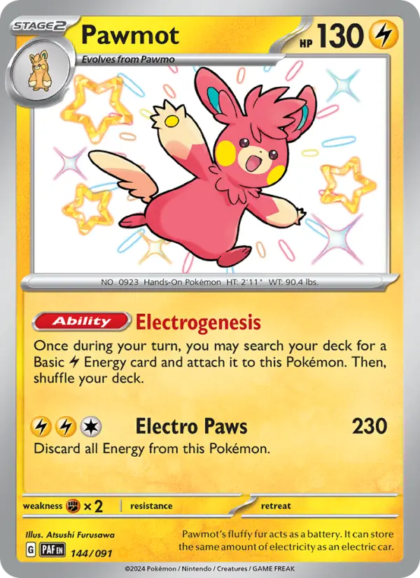Pawmot 144 Paldean Fates (SV4.5) Pokemon Card