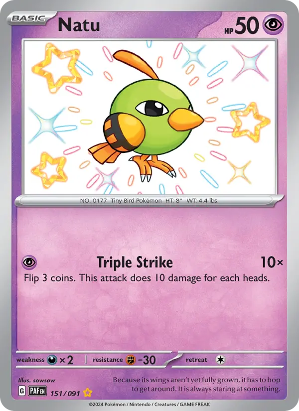 Natu 151 Paldean Fates (SV4.5) Pokemon Card