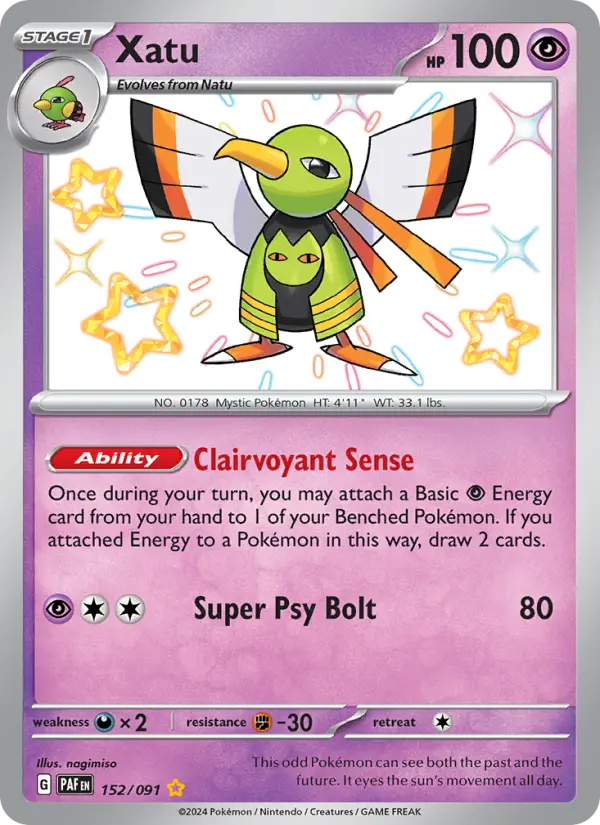 Xatu 152 Paldean Fates (SV4.5) Pokemon Card