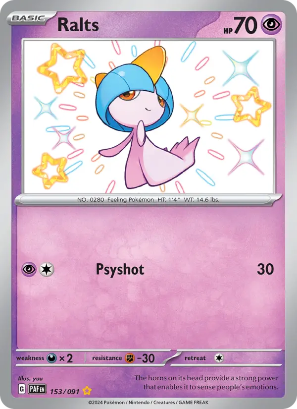 Ralts 153 Paldean Fates (SV4.5) Pokemon Card