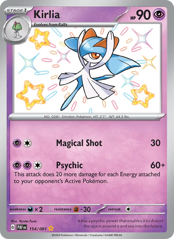 Kirlia 154 Paldean Fates (SV4.5) Pokemon Card