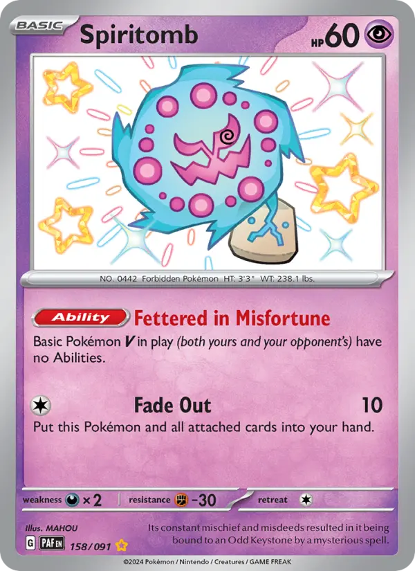 Spiritomb 158 Paldean Fates (SV4.5) Pokemon Card